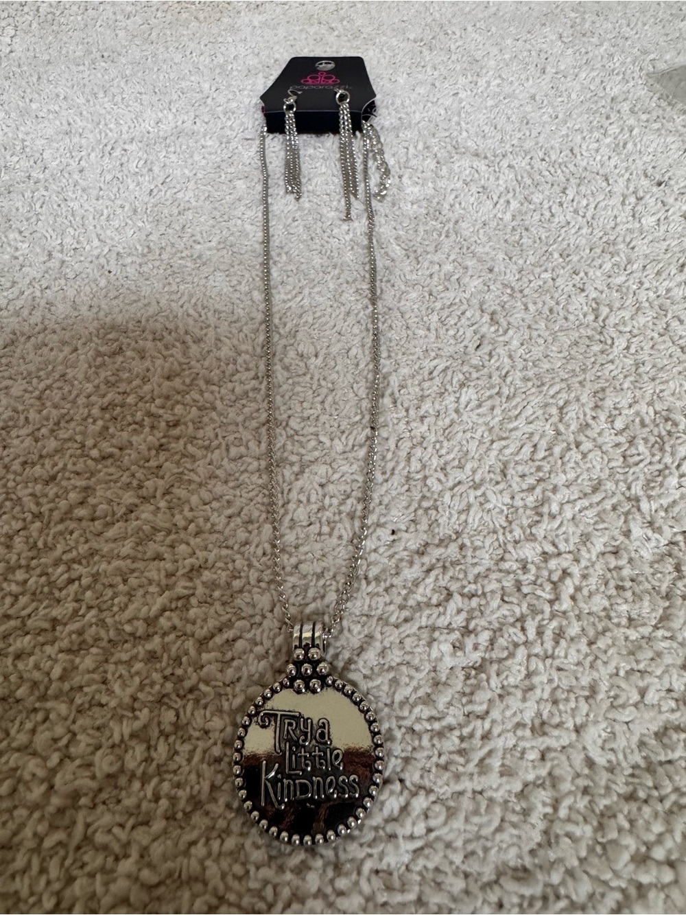 Paparazzi Silver 'Try a Little Kindness' Pendant Necklace